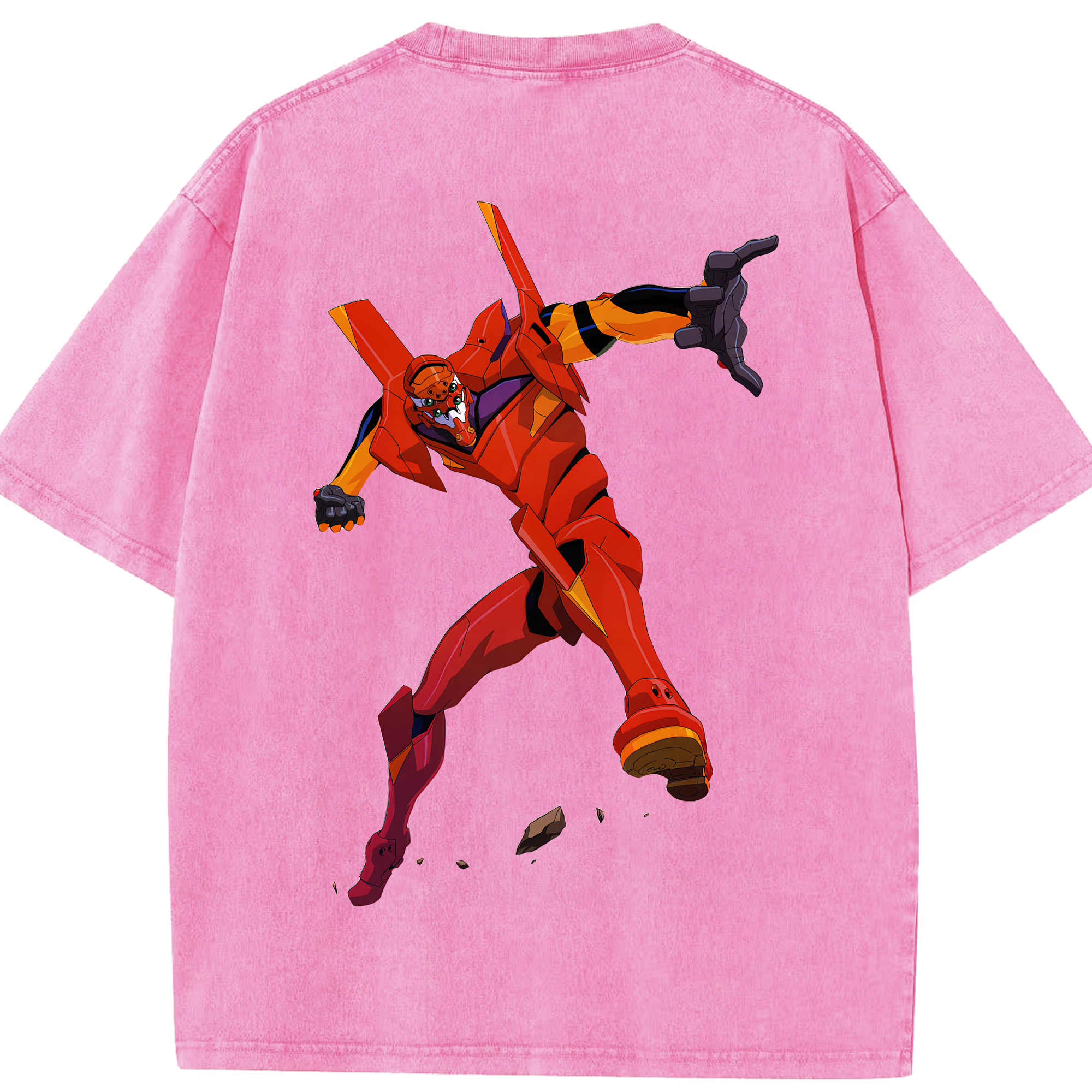 （画像用） EVA 新世紀エヴァンゲリオン 綿100% ヴィンテージ風 半袖Tシャツ（背面プリント）